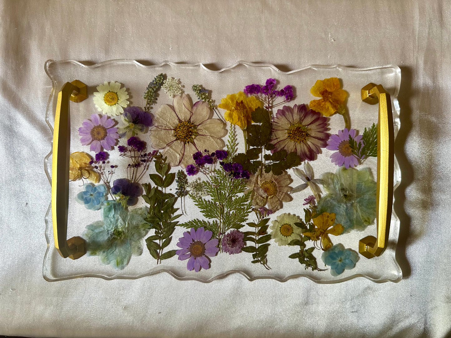 Floral Resin Serving Tray