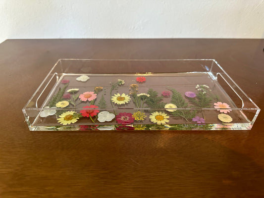 Acrylic Floral Resin Tray